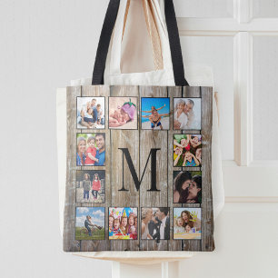 Tote Bag Create Your Custom Photo Collage Rustic Farmhouse