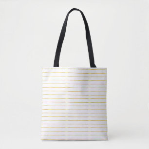 Tote Bag Créatif Glamour Moderne Faux Or Striped Chic