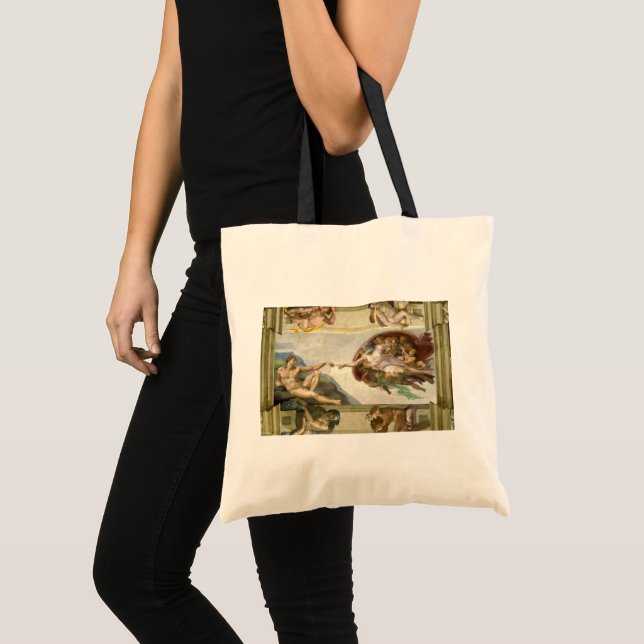 Tote Bag Création de l'homme par Michel-Ange (Création d'Ad (Devant (produit))