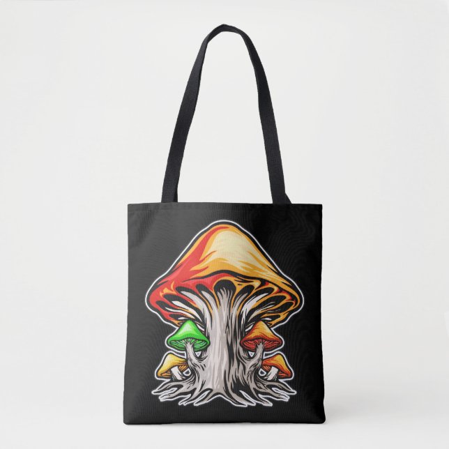 Tote Bag Creative Earthy Psychedelic Mushroom Art (Devant)