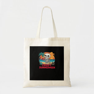 Tote Bag Creepy Summerween - Joli squelette sur la plage Cl