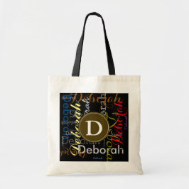 Tote Bag créer un monogramme initial avec des noms de coule