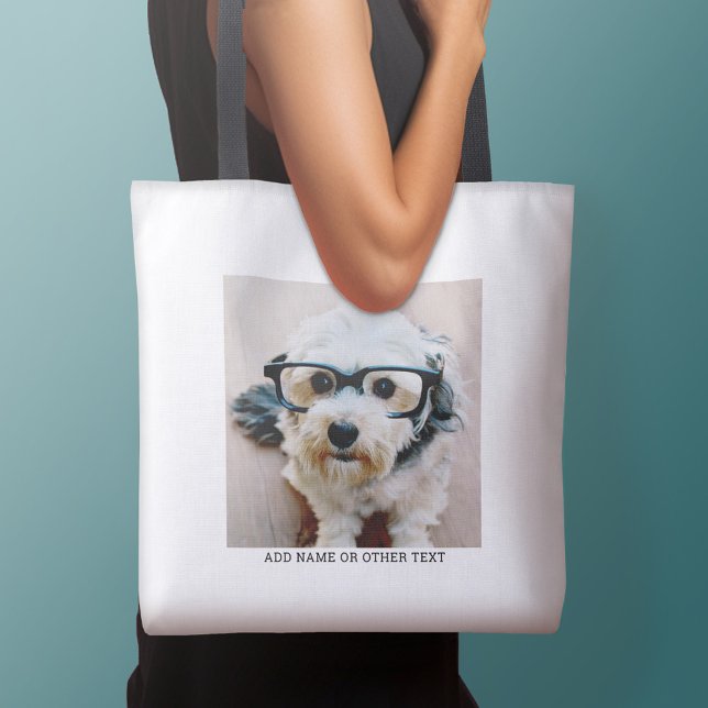 Tote Bag Créer votre propre Galerie de photos simple bordur (Personalized tote bag with photos collage and text)