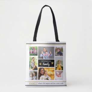 Tote Bag Créer votre propre soumission de famille 8 Collag