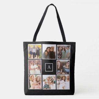Tote Bag Créez votre propre collage monochrome de 8 photos