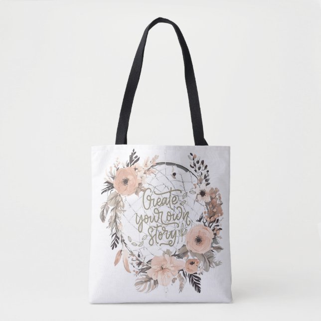 Tote Bag Créez votre propre histoire Citation Inspirationne (Devant)