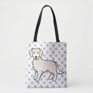 Tote Bag Crème anglaise Golden Retriever Cartoon Chien & Pw