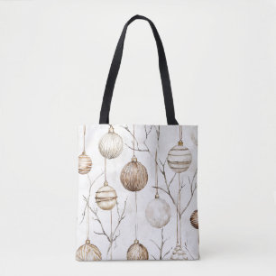 Tote Bag Crème biologique Tan ornements de Noël
