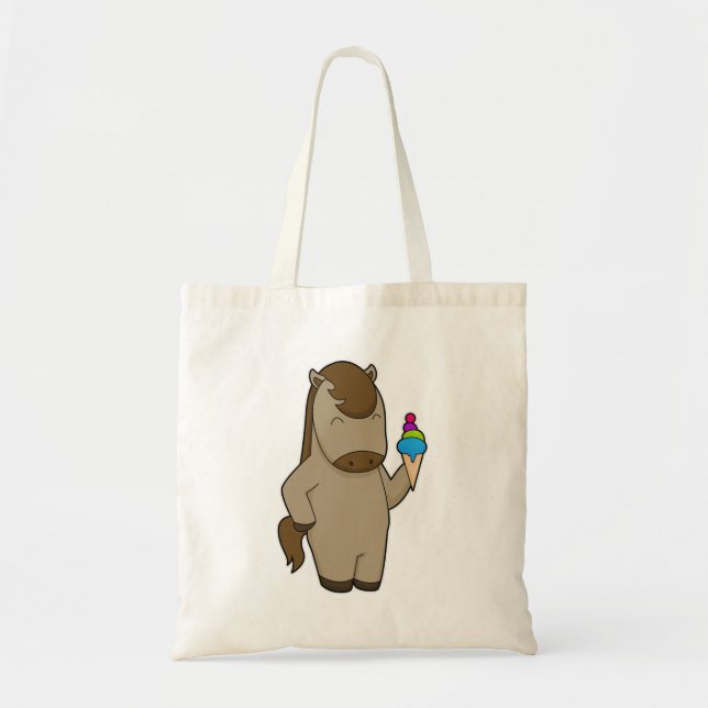 Tote Bag Crème glacée Horse gaufre (Devant)