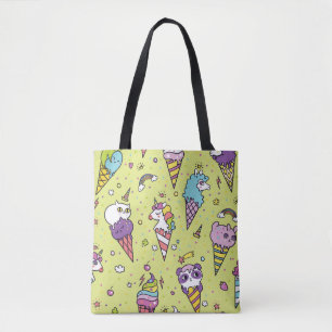 Tote Bag Crème glacée Pop Cute : Motif animal