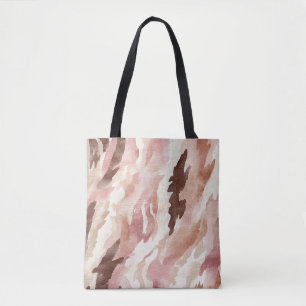 Tote Bag Crème rose Chocolat Brown Noël Abstrait