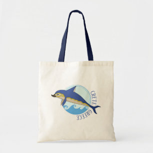 Tote Bag Crète, Grèce Dauphin Minoen & Vagues