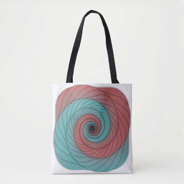 Tote Bag Crimson and Teal Vortex (Devant)