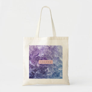 Tote Bag Cristal d'Améthyste Personnalisé & Lavande Étincel