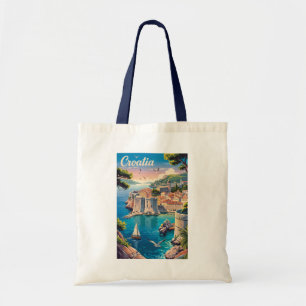 Tote Bag Croatie Illustration de Dubrovnik Art de Voyage Vi