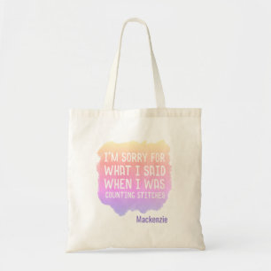 Tote Bag Crochet Knit Comptage Points Joke Personnalisé