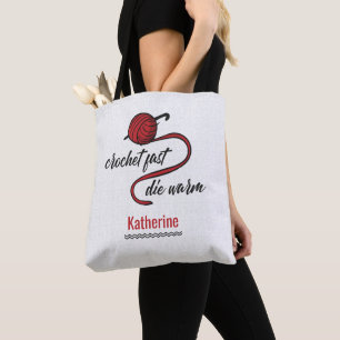 Tote Bag Crochet Rouge Rapide, Mourir Chaud