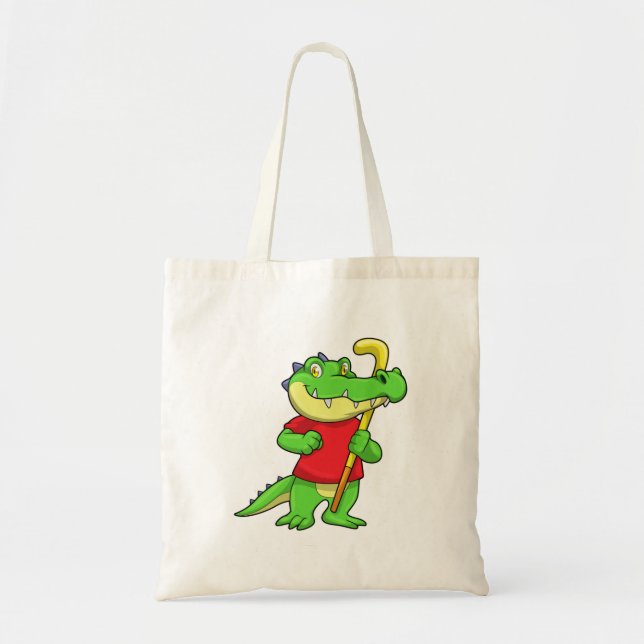 Tote Bag Crocodile à Field hockey avec bâton (Devant)