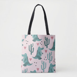 Tote Bag Crocodile mignon, motif alligator vintage.