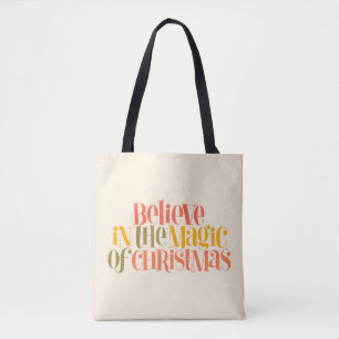 Tote Bag Croire à la magie de Noël - Style rétro