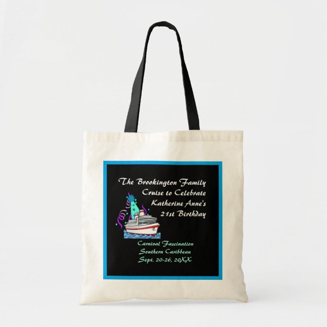 Tote Bag Croisière Casquette Anniversaire sur mesure (Devant)