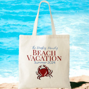 Tote Bag Croisière de plage sur mesure de crabe Réunion vac