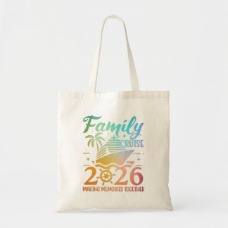 Tote Bag Croisière en famille 2026 Tropical coloré