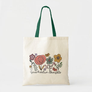 Tote Bag Croissance des pensées positives Fleurs