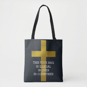 Tote Bag Croix chrétienne illégale dans plus de 50 pays