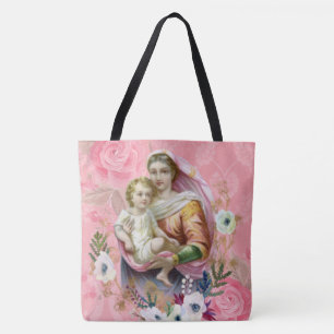 Tote Bag Croix de Jésus religieuse de la Vierge Marie
