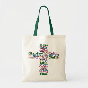 Tote Bag Croix de l'art chrétien du mot