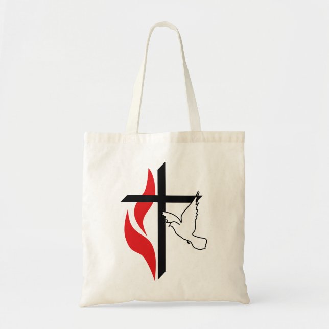 Tote Bag Croix méthodiste et colombe (Devant)