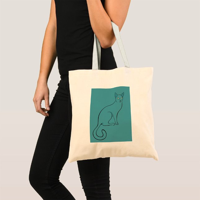 Tote Bag Croquis de chat élégant (Créateur téléchargé)