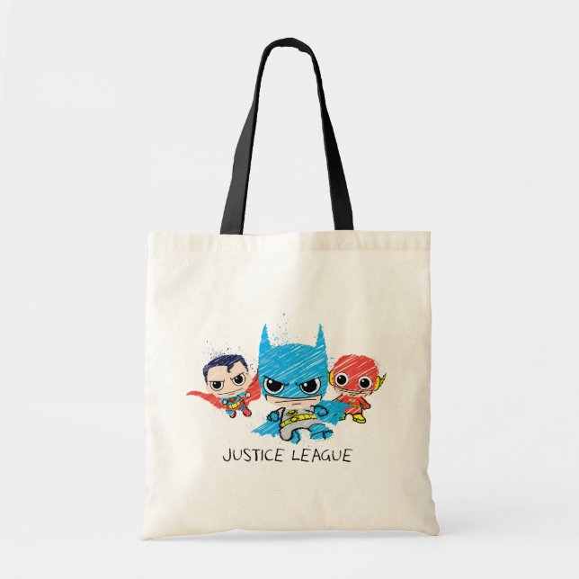 Tote Bag Croquis de la Mini Justice League (Devant)
