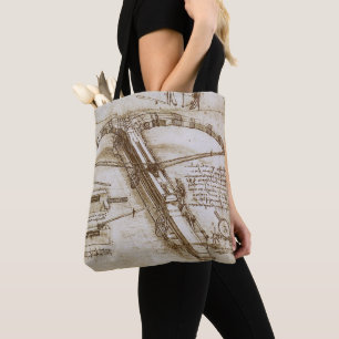Tote Bag Croquis de l'arme de l'arbalète géante de Léonard