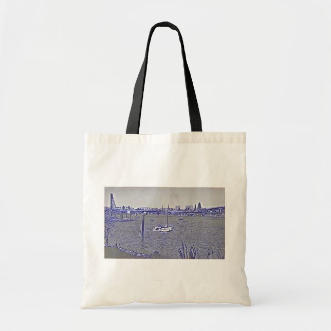 Tote Bag Croquis sur le front de mer de Portland (Devant)
