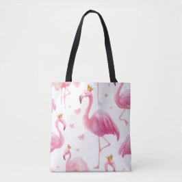 Tote Bag Crowned Flamingo – Luxe Island Vibes Tote