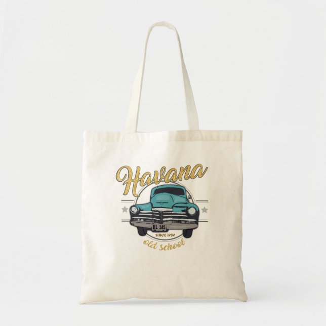 Tote Bag Cuba Havane Cuba Vieille Voiture Cubaine Caraïbes  (Devant)