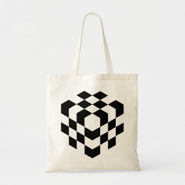 Tote Bag cube d'échiquier 3d (Devant)