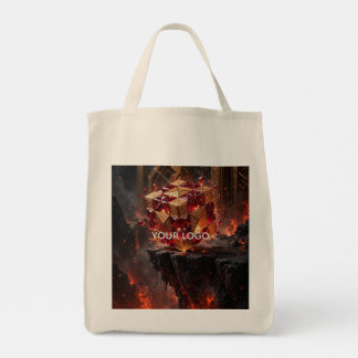 Tote Bag Cube orné sur la falaise volcanique