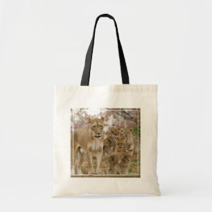 Tote Bag Cubes de Lion Africains avec mère