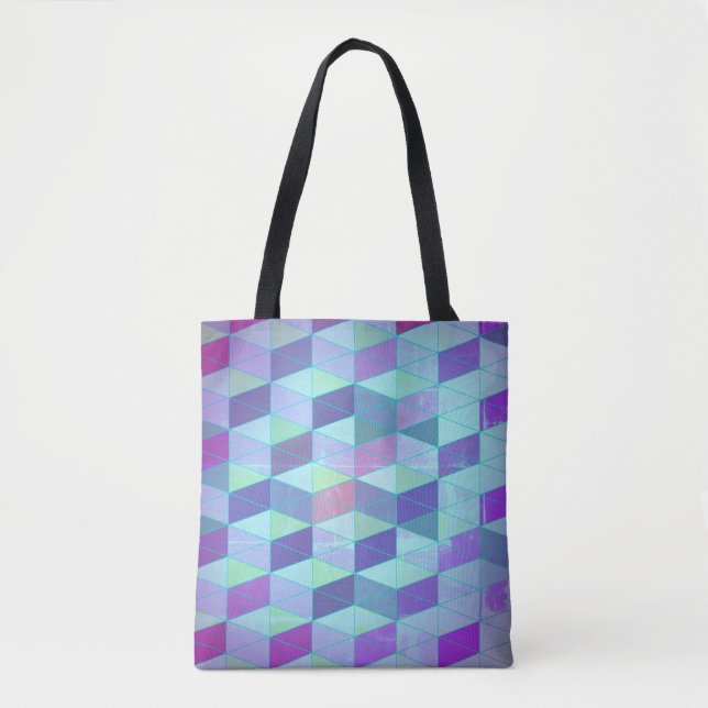 Tote Bag Cubes en triangles Motif géométrique (Devant)