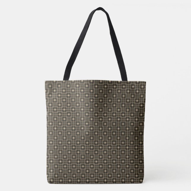 Tote Bag Cubes Et Cubes Filtrés Pointés Motif Chinois (Devant)