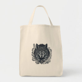Tote Bag Cubisme tribal de loup