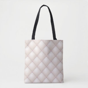 Tote Bag Cuir crème, texture vintage de rembourrage.