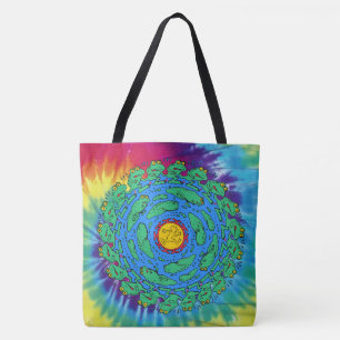 Tote Bag Cuir Tadpole Grenouille Cravate-Dye Fourre-tout