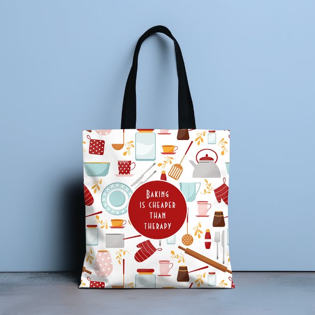 Tote Bag Cuisine Moins Chère Que Thérapie Drôle Cuisine Rou (Créateur téléchargé)