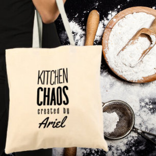 Tote Bag Cuisine personnalisée Chaos Chef Cuisinier Foodie 