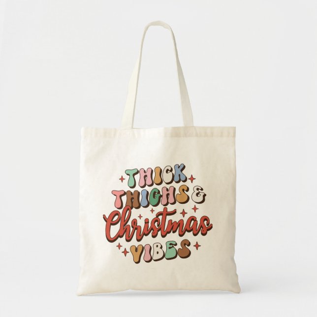 Tote Bag Cuisse Épaisse Et Vibes De Noël (Devant)