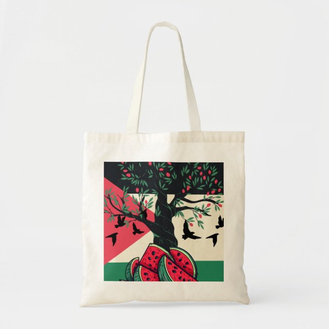 Tote Bag culture palestienne pastèque palestine olivier (Devant)